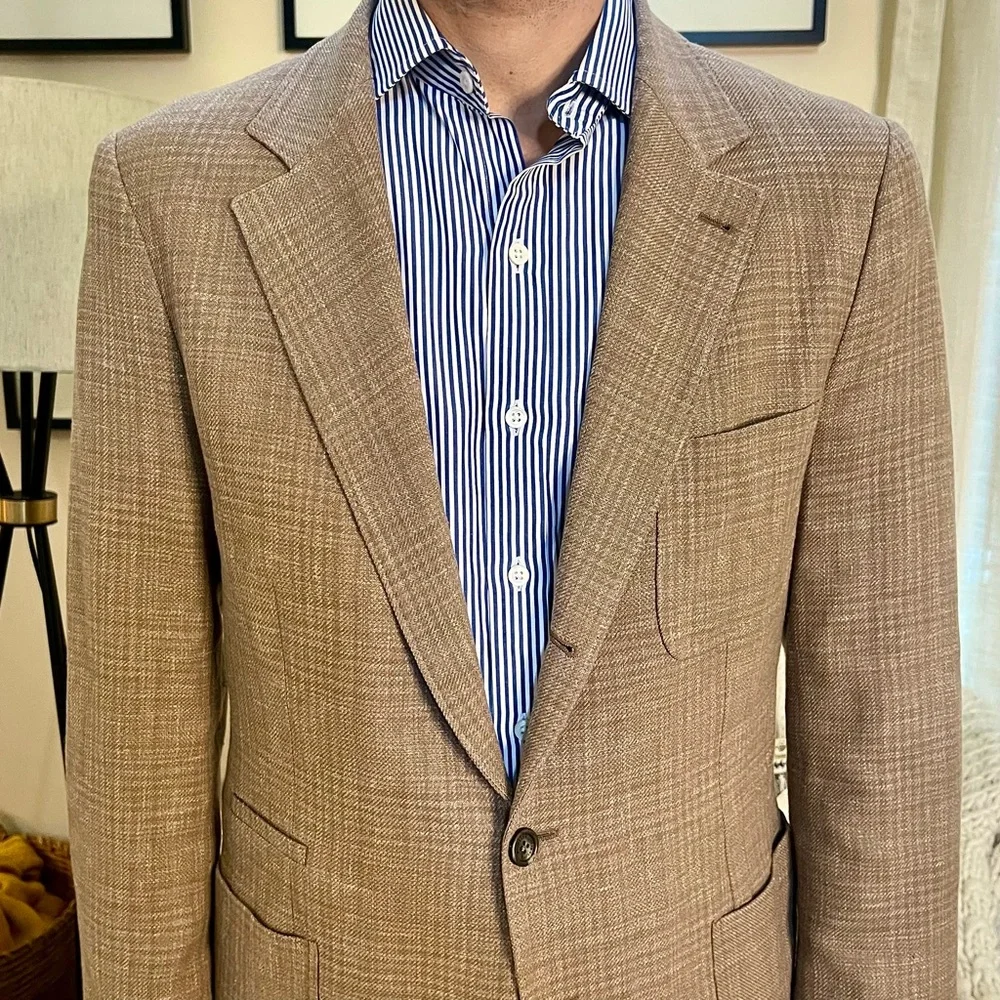 Brunello Cucinelli Silk & Linen Plaid Blazer | 44 - Picture 5 of 15